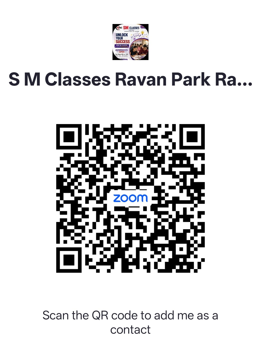 SM Classes Zoom QR Code